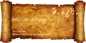 Hódi Áron névjegykártya
