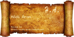 Hódi Áron névjegykártya